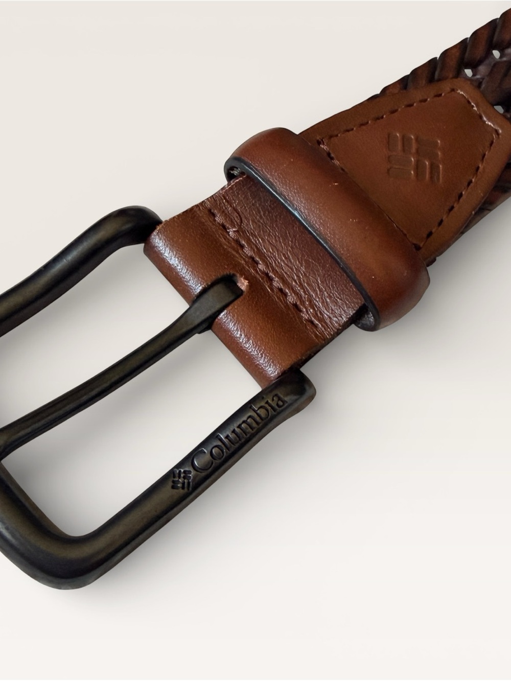 Columbia Men’s Braided Leather Belt - Dark Brown Sz 34 - Picture 3 of 10